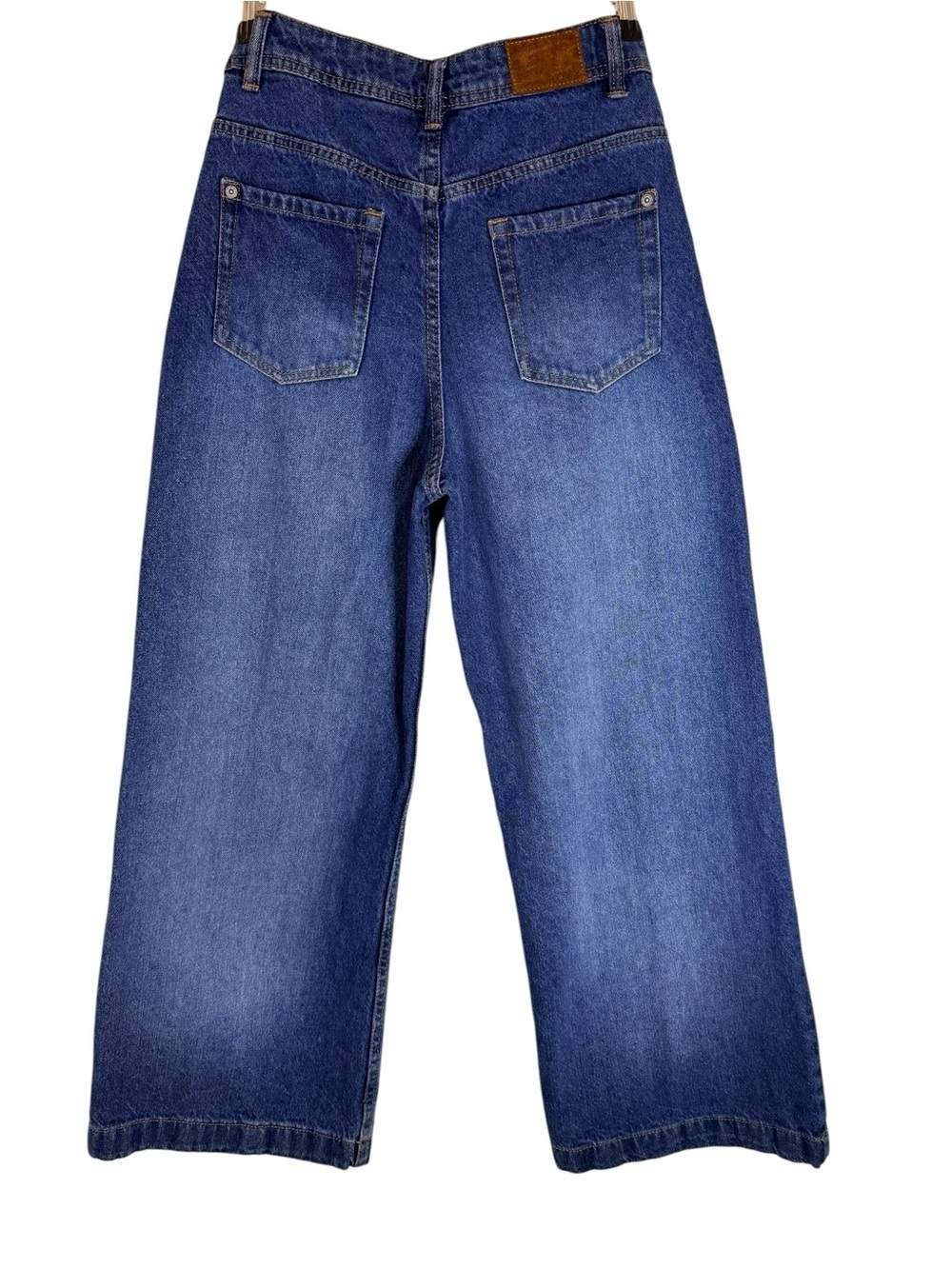 Roxy Flare Cropped Wide Leg Jeans Size 27 Medium Wash High Rise Denim - Picture 4 of 13